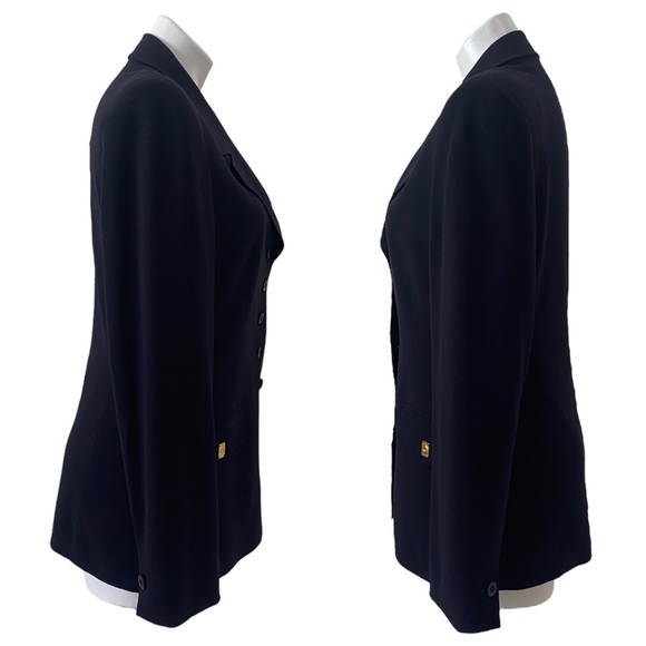 ESCADA wool navy black blazer jacket sz 38 - business casual - formal - stretchy - Picture 4 of 13